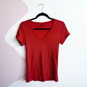 Michael Stars V Neck T Shirt Vintage Y2K 2000s Glam Indie Sleaze Red Small
